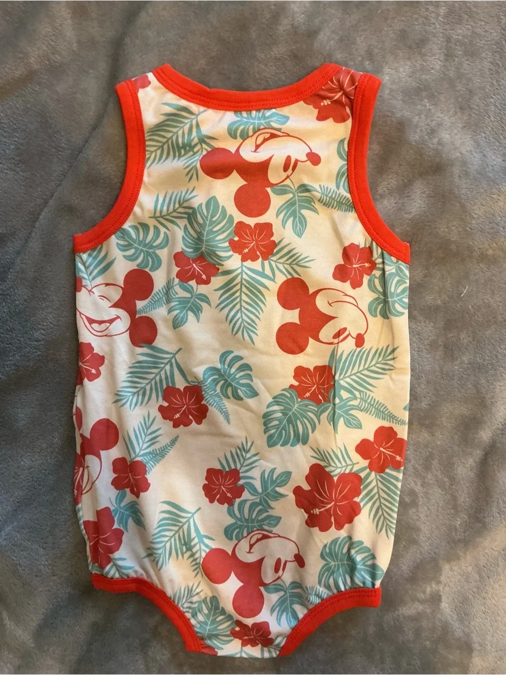 Disney Coral and Teal Tropical Mickey One-Piece Swimsuit